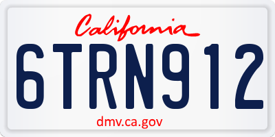 CA license plate 6TRN912