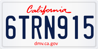 CA license plate 6TRN915