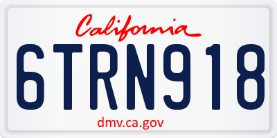 CA license plate 6TRN918