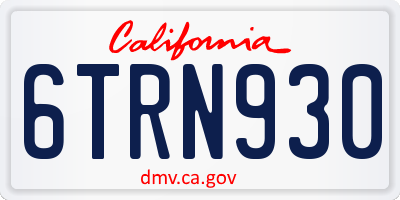 CA license plate 6TRN930