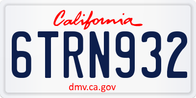 CA license plate 6TRN932