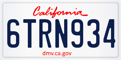 CA license plate 6TRN934