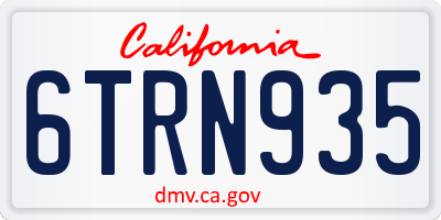 CA license plate 6TRN935