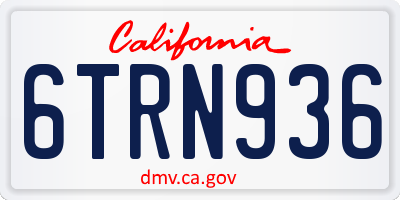 CA license plate 6TRN936