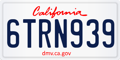 CA license plate 6TRN939