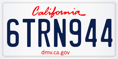 CA license plate 6TRN944