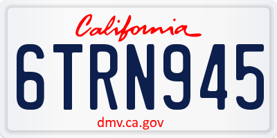 CA license plate 6TRN945