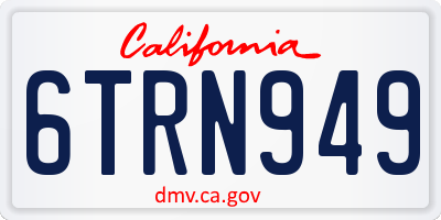 CA license plate 6TRN949