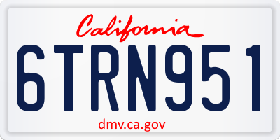 CA license plate 6TRN951