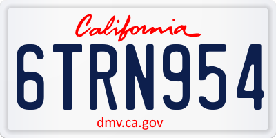 CA license plate 6TRN954