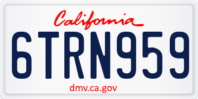 CA license plate 6TRN959