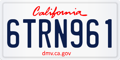 CA license plate 6TRN961