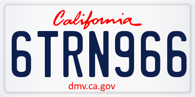 CA license plate 6TRN966