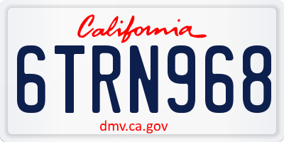 CA license plate 6TRN968