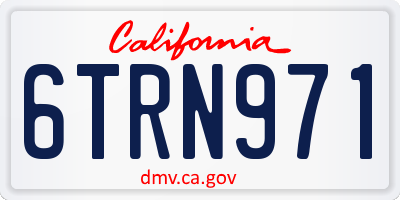 CA license plate 6TRN971