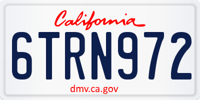 CA license plate 6TRN972