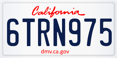 CA license plate 6TRN975