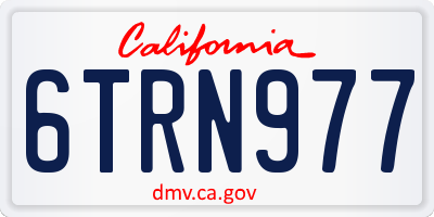 CA license plate 6TRN977