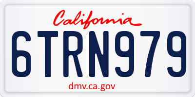 CA license plate 6TRN979