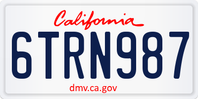 CA license plate 6TRN987