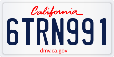 CA license plate 6TRN991