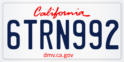 CA license plate 6TRN992