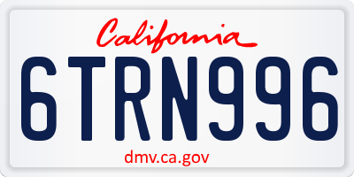 CA license plate 6TRN996