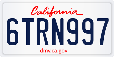 CA license plate 6TRN997