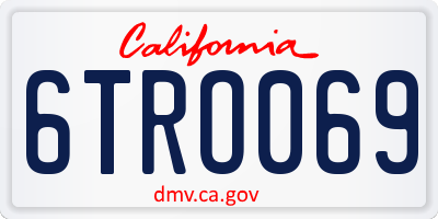 CA license plate 6TRO069