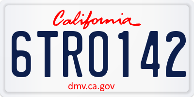 CA license plate 6TRO142