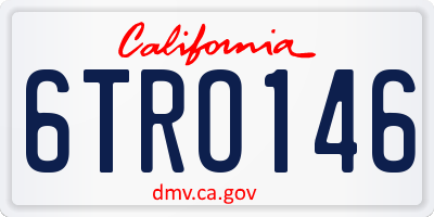 CA license plate 6TRO146