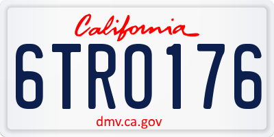 CA license plate 6TRO176