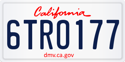 CA license plate 6TRO177