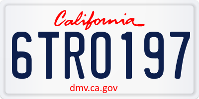 CA license plate 6TRO197