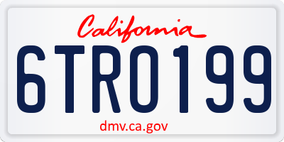 CA license plate 6TRO199