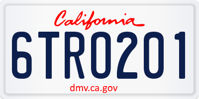 CA license plate 6TRO201