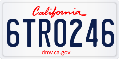 CA license plate 6TRO246