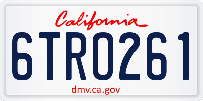 CA license plate 6TRO261