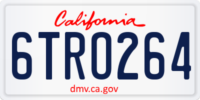 CA license plate 6TRO264