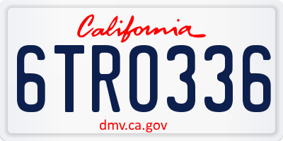 CA license plate 6TRO336