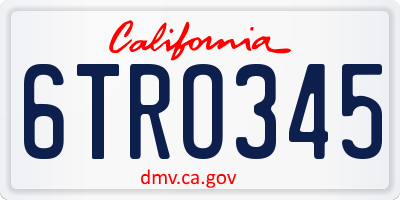 CA license plate 6TRO345