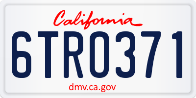 CA license plate 6TRO371