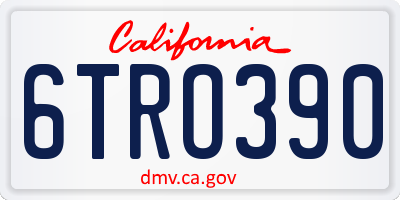 CA license plate 6TRO390