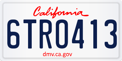 CA license plate 6TRO413
