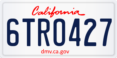 CA license plate 6TRO427