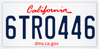 CA license plate 6TRO446