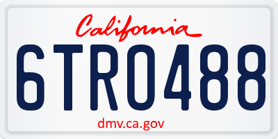 CA license plate 6TRO488