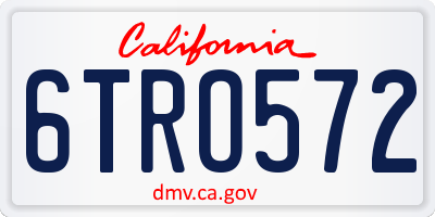 CA license plate 6TRO572