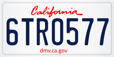 CA license plate 6TRO577