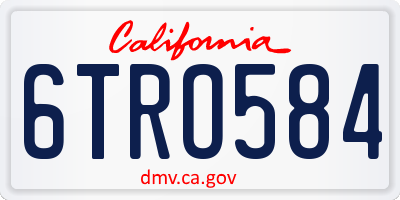 CA license plate 6TRO584